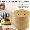 5" 8-Hole Sanding Discs 100pcs, P320 Grit, 125mm Yellow Flocking Sheet - 6