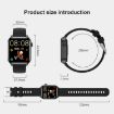 T12Pro 1.85" IP67 Waterproof Sports Health Bluetooth Call Smart Watch Black - 3