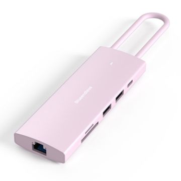 Blueendless 9-in-1 Type-C Docking Station, 4K60Hz, Gigabit LAN, Pink - 1