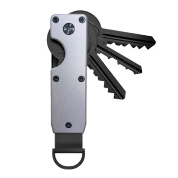 Compact Gray Metal Key Organizer Key Chain Holds 2-6 Keys - 1