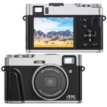 DC202L 2.8" 4K HD 16X Zoom Digital Camera SLR, Black US Plug - 1
