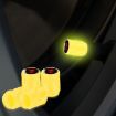 Luminous Tire Valve Caps 4pcs Set - Yellow Red Skull for Car/Motorcycle - 1