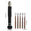 5 In 1 Aluminum Alloy Screwdriver for Cell Phone Repair (Black) - 3