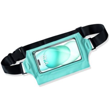 IPX8 Waterproof Mobile Phone Waist Bag - Mint Blue for Sports & Outdoors - 1