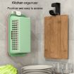 Bathroom Shelf & Washbasin Hook - No-Punch Wall Storage Rack (2pcs, Black) - 8