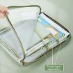 A4 Clear File Bag Pink - Student Books Stationery Storage Mesh Pouch - 6