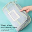 A4 Clear File Bag Pink - Student Books Stationery Storage Mesh Pouch - 7
