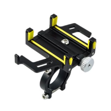 Yellow Aluminum Alloy Motorcycle & Bicycle Mobile Phone Holder - 1