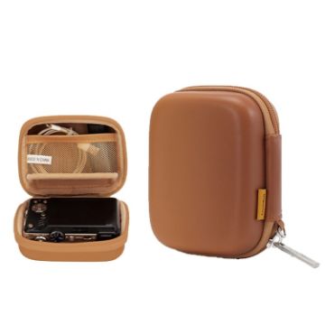 Cwatcun H45 Mini Digital Camera Bag - Brown, Waterproof PU Hard Shell - 1