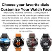 1.43" AMOLED Smartwatch: Heart Rate, BP Monitor, Bluetooth, Black Strap - 2