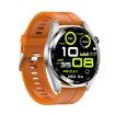 1.43" AMOLED Smartwatch Heart Rate Blood Pressure Monitor, Silver Orange Strap - 1