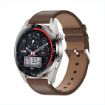 Silver Leather Strap Smartwatch: 1.43" AMOLED, Heart Rate & BP Monitor - 1
