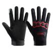 LANYIER Red Motorcycle Riding Gloves Men Velvet Warm Touch Screen  - 1