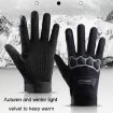 LANYIER Red Motorcycle Riding Gloves Men Velvet Warm Touch Screen  - 9