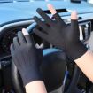 Men's Half Finger Black Ice Silk Gloves - Breathable Anti-UV for Cycling - 2