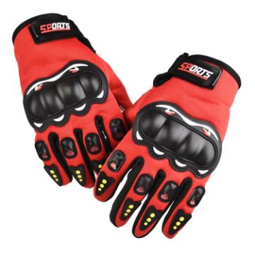 Men's Motorcycle Gloves Racing Anti-Slip Hard Shell Touchscreen Red - 1