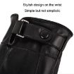 Men's PU Leather Touchscreen Gloves - Warm Velvet Lined, Black, Avg Size - 7