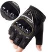 Motorcycle Half Finger Gloves Men Outdoor Riding Tactical, Red, Avg Size - 4