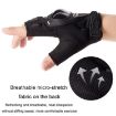 Motorcycle Half Finger Gloves Men Outdoor Riding Tactical, Red, Avg Size - 6