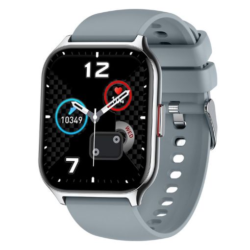 Silver Gray Smart Watch - Blood Oxygen, Sleep & Heart Rate Monitor - 1