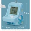 Mini Blue Arcade Game Keychain - Portable Building Block Toy Gift - 3