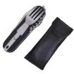 7-in-1 Multifunctional Outdoor Camping Folding Tableware - Black - 1