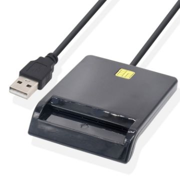 USB 2.0 Smart Card Reader for IC/Bank/ID/SD Cards (No Disc) - 1