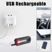 LED Shoulder Flashlight Bike Tail Light Type-C Rechargeable Clip Lamp - 5