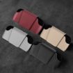 Gray Leather Car Sunglasses Organizer Sun Visor Clip Eyeglasses Case - 8