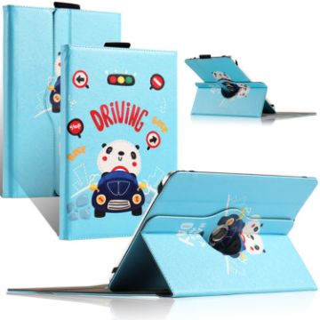 UMIDIGI G1 Tab 10-11" Universal 360 Rotation Leather Case - Blue Car - 1