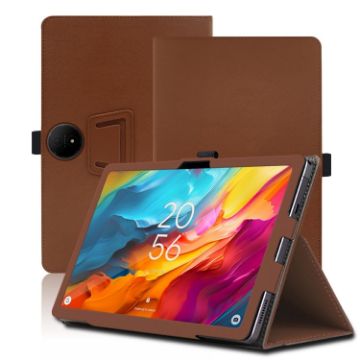 TCL Nxtpaper 14 14.3" Leather Tablet Case, Skin Texture, Dark Brown - 1