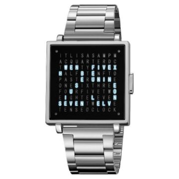 SKMEI Silver Steel Band Men's Square Electronic Watch - Multi-function Display - 1