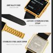 SKMEI Silver Steel Band Men's Square Electronic Watch - Multi-function Display - 6