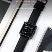 SKMEI Men's Black Steel Band Square Electronic Watch with Letter Display - 3