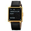 SKMEI Gold Leather Band Square Men Electronic Watch - Multi-function Dial - 1