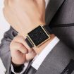 SKMEI Gold Leather Band Square Men Electronic Watch - Multi-function Dial - 2