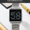 SKMEI Men's Square Electronic Watch, Black Leather Band, Multi-function - 4