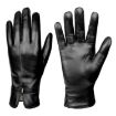 XL Black Womens Sheepskin Wool Fleece Lined Touchscreen Snow Gloves - 1