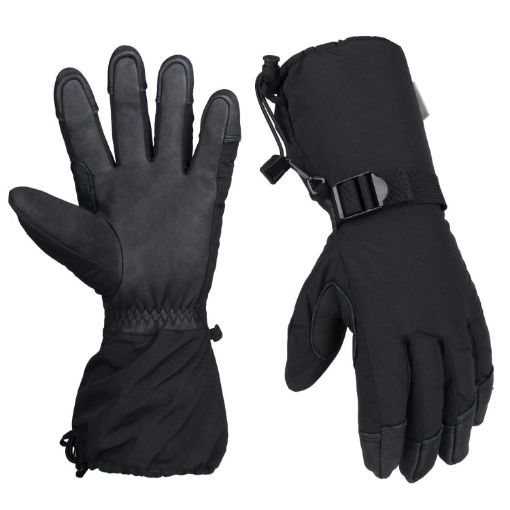 XXL Black Winter Ski Snow Gloves for Men & Women - Five-Finger Style - 1