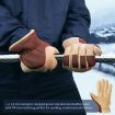 Deerskin Leather Thermal Gloves for Cold Weather Work, Size M - 5
