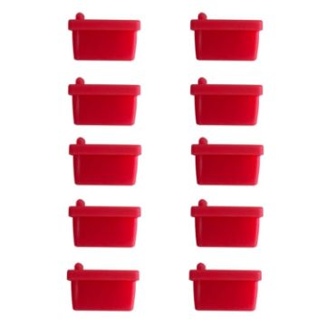 10pcs USB 2.0 Female Port Dust Plug Silicone Cover, Red - 1