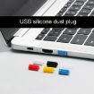 USB 2.0 Female Port Dust Plug Set - 10pcs Silicone Cover, Blue - 4