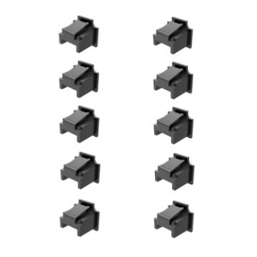 RJ45 Network Port Dust Plug Set - 10pcs Black Cable Protection Cover - 1