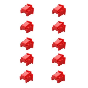 RJ45 Network Port Dust Plug Set - 10pcs Red Cable Protection Cover - 1