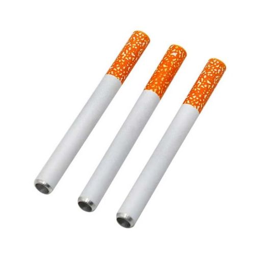 78mm 3pcs Aluminum Alloy Cigarette Shape Mini Metal Pipe Smoking Accessory - 1