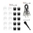USB-C Charging Port Dust Plug & Lanyard Cleaning Brush Set - Black - 2