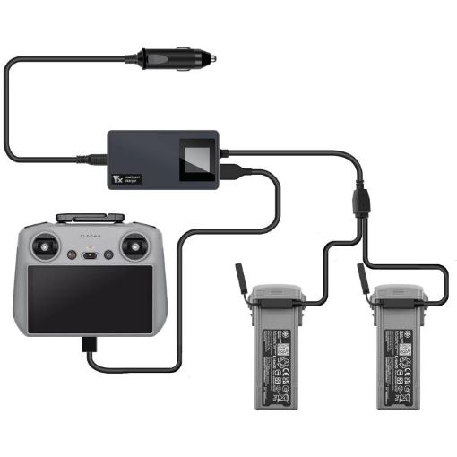 DJI Air 3S/Air 3 YX Car Charger - Dual Battery Charging, Digital Display - 1