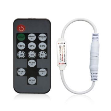 RF Single Color Timer Dimmer LED Strip Controller - 14 Keys - 1
