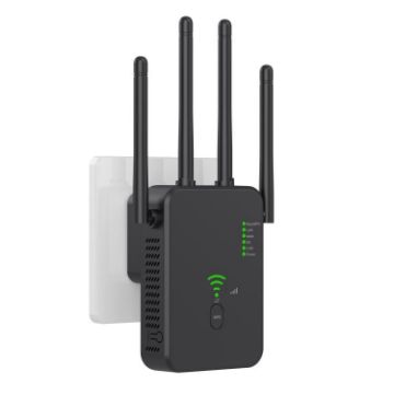 Urant U10 1200Mbps WiFi Repeater 2.4G/5.8G, 4 Antennas, EU Plug, Black - 1
