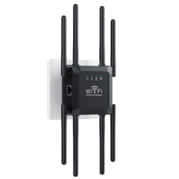 U18 1200Mbps WiFi Repeater 2.4G & 5G Signal Amplifier 8 Antenna EU Plug - 1